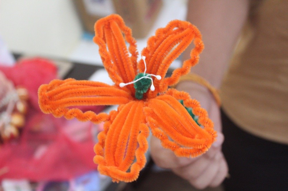 Pipe Cleaner Orange Flower