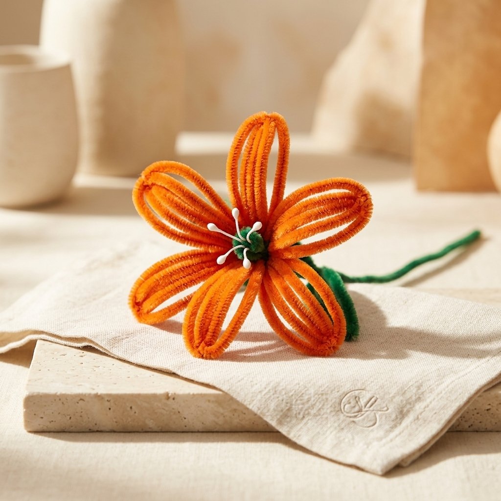 Pipe Cleaner Orange Flower