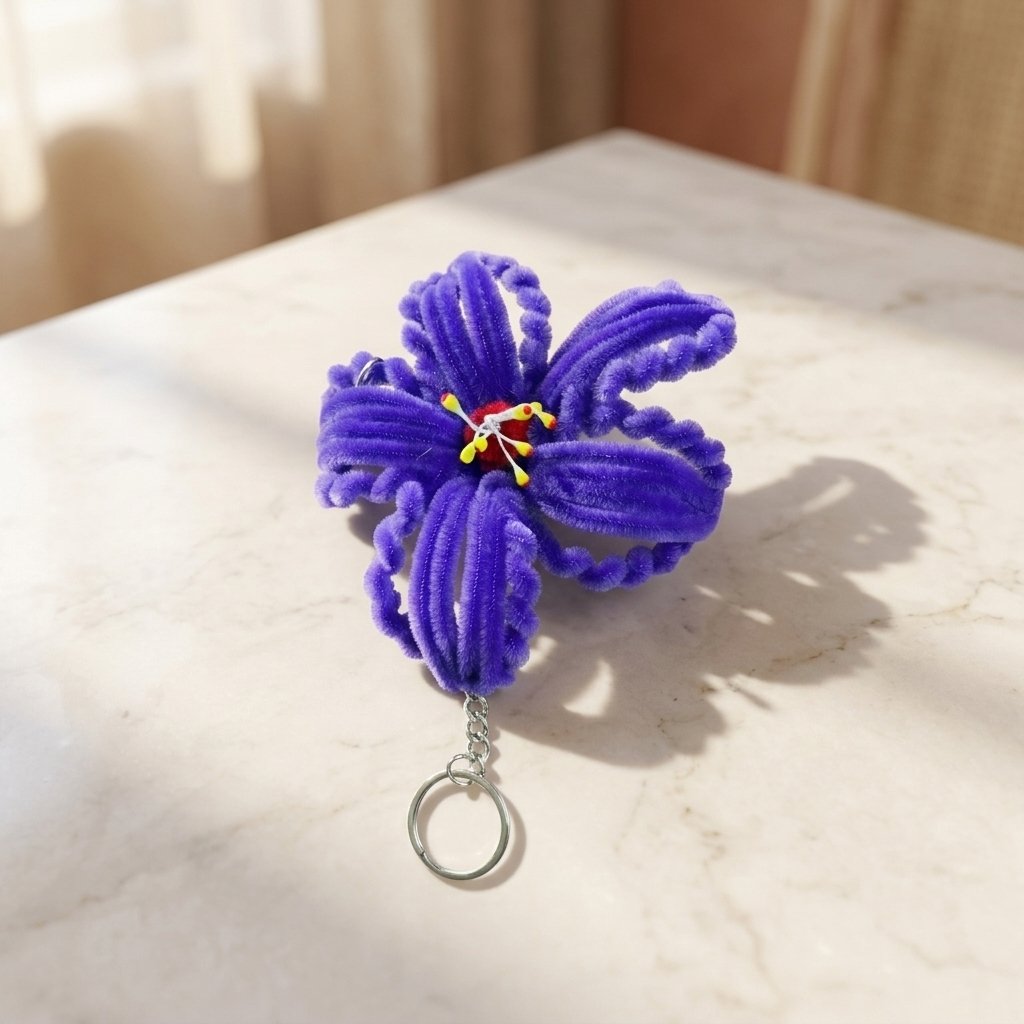 Handcrafted Butterfly & Flower Keychain